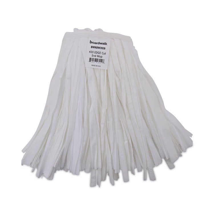 Boardwalk Nonwoven Cut End Edge Mop, Rayon/Polyester, #20, White, 12/Carton (BWKBW2020)