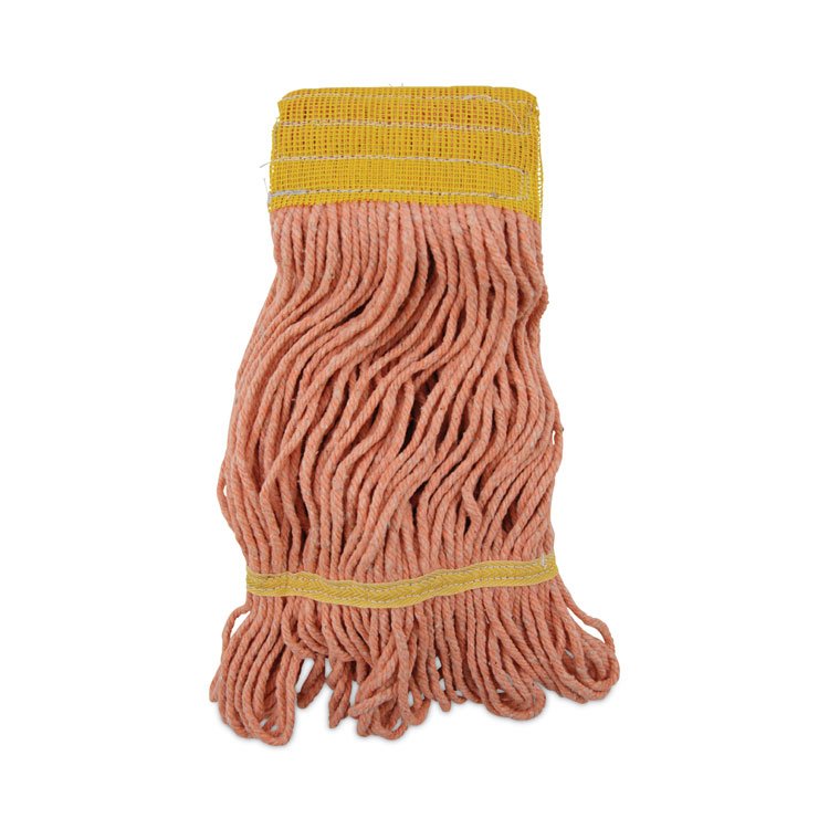 Boardwalk Super Loop Wet Mop Head, Cotton/Synthetic Fiber, 5" Headband, Small Size, Orange, 12/Carton (BWK501OR)