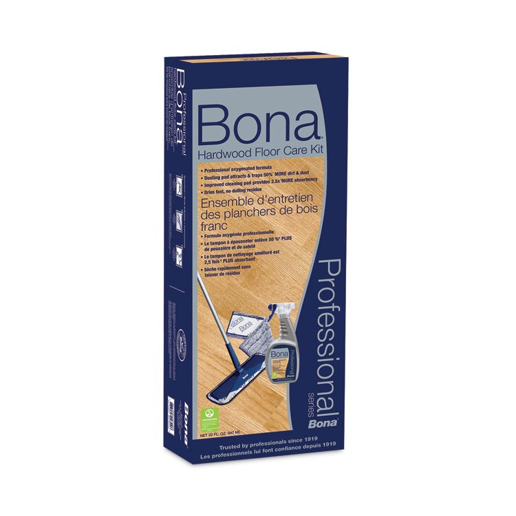 Bona Hardwood Floor Care Kit, 15" Wide Microfiber Head, 52" Blue Steel Handle (BNAWM710013398)
