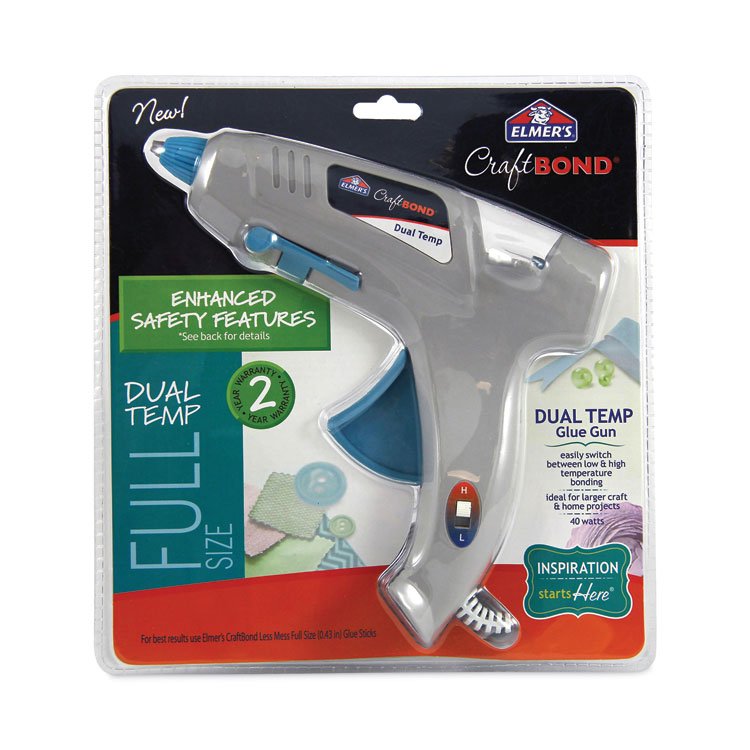 Elmer's CraftBond Glue Gun, 40 W, Blue/Gray (EPIE6050)