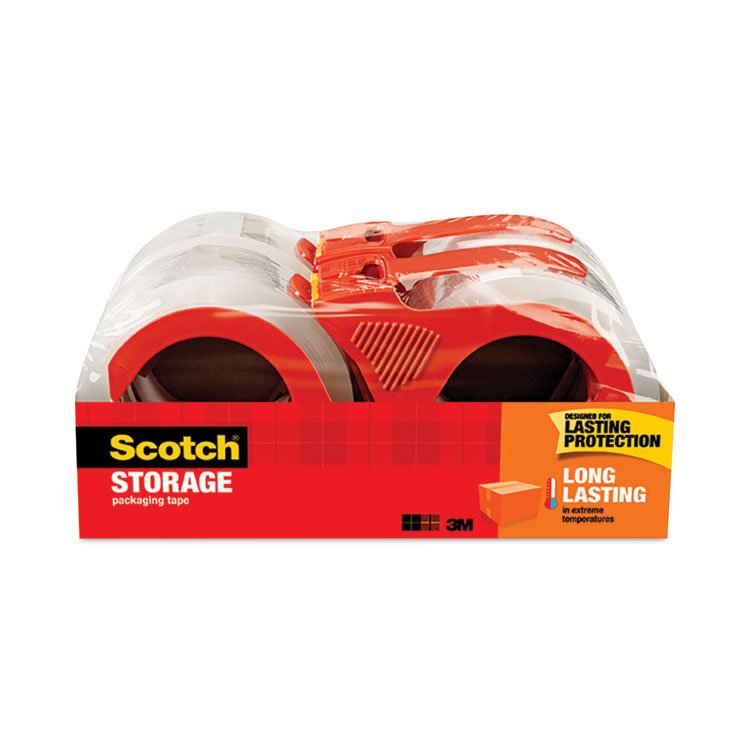 Scotch Storage Tape with Dispenser, 3" Core, 1.88" x 38.2 yds, Clear, 4/Pack (MMM3650S4RD)