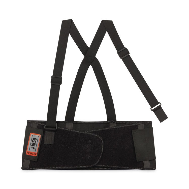 ergodyne ProFlex 1650 Economy Elastic Back Support Brace, X-Small, 20" to 25" Waist, Black (EGO11091)