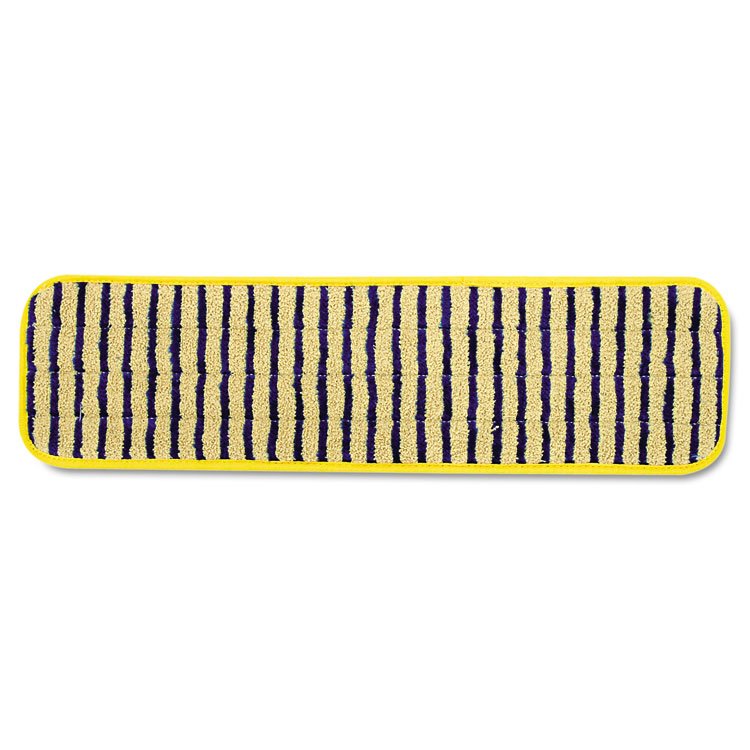 Rubbermaid Commercial Microfiber Scrubber Pad, Vertical Polyprolene Stripes, 18", Yellow, 6/Carton (RCPQ810YEL)