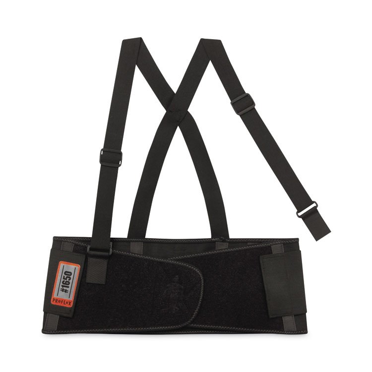 ergodyne ProFlex 1650 Economy Elastic Back Support Brace, 3X-Large, 46" to 52" Waist, Black (EGO11097)