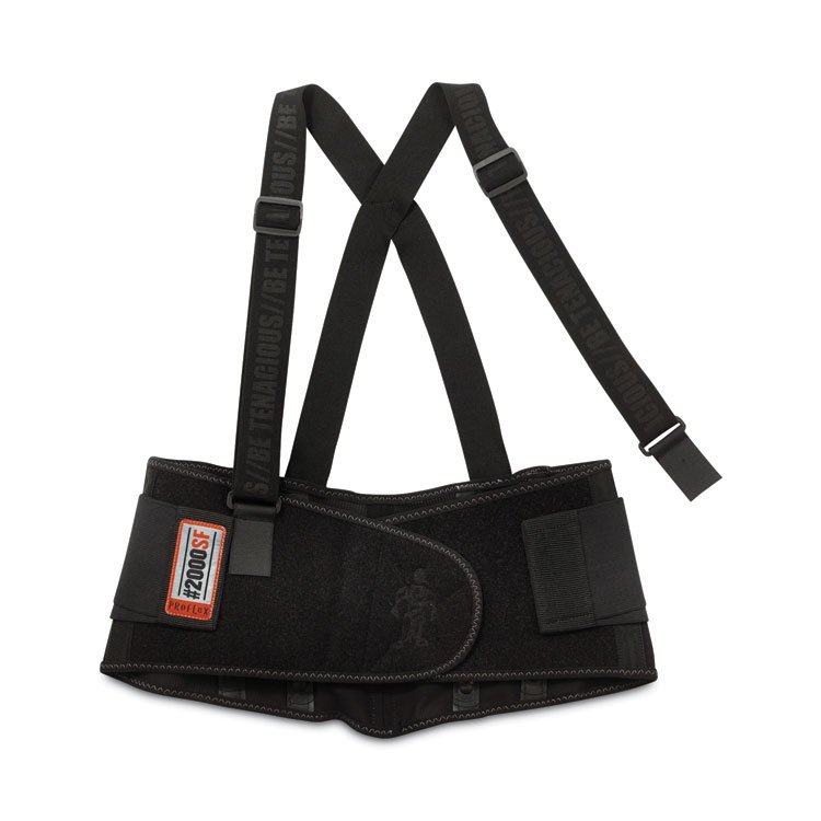 ergodyne ProFlex 2000SF High-Performance Spandex Back Support Brace, X-Small, 20" to 25" Waist, Black (EGO11281)