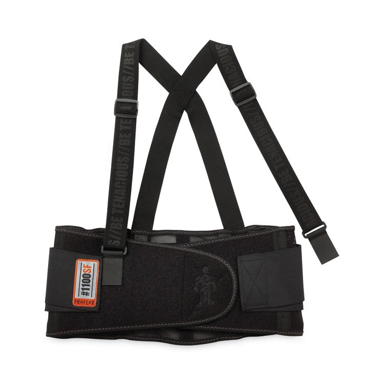 ergodyne ProFlex 1100SF Standard Spandex Back Support Brace, X-Small, 20" to 25" Waist, Black (EGO11601)