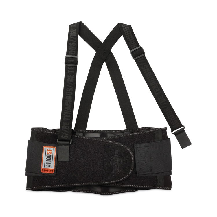 ergodyne ProFlex 1100SF Standard Spandex Back Support Brace, 3X-Large, 46" to 52" Waist, Black (EGO11607)