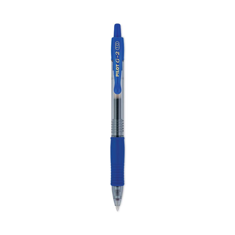 Pilot G2 Premium Gel Pen, Retractable, Bold 1 mm, Blue Ink, Smoke/Blue Barrel, Dozen (PIL31257)