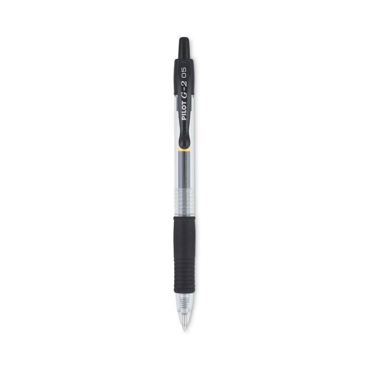 Pilot G2 Premium Gel Pen, Retractable, Extra-Fine 0.5 mm, Black Ink, Smoke/Black Barrel, Dozen (PIL31002)
