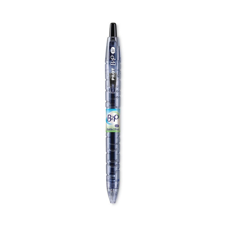 Pilot B2P Bottle-2-Pen Recycled Gel Pen, Retractable, Fine 0.7 mm, Black Ink, Translucent Blue Barrel (PIL31600)