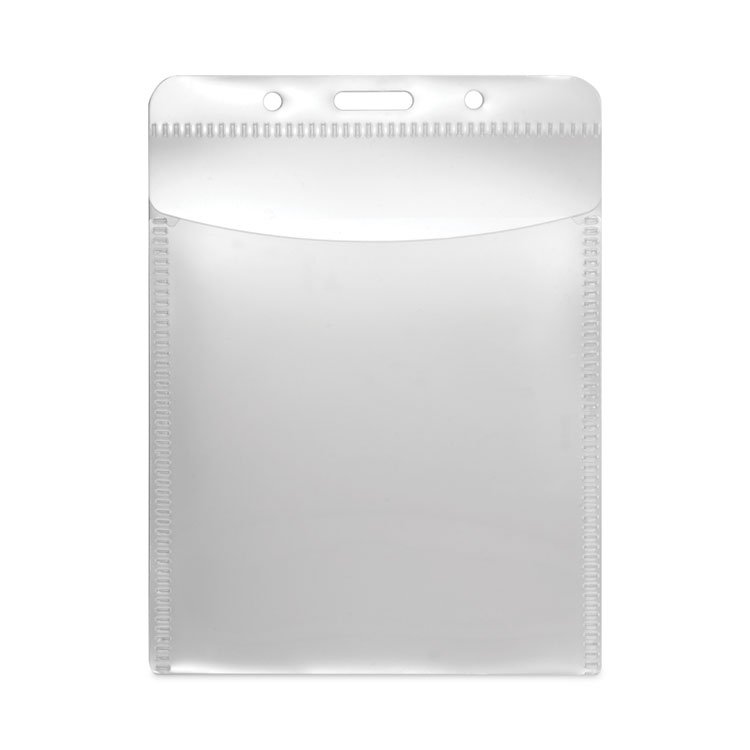 Advantus PVC-Free Badge Holders, Vertical, Clear 3.5" x 5.13" Holder, 3.13" x 4.5" Insert, 50/Pack (AVT75604)