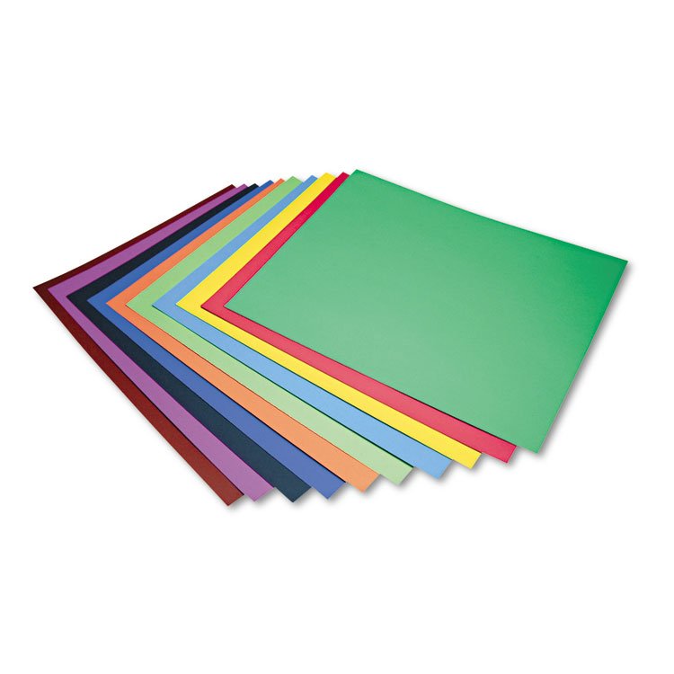 Pacon Four-Ply Railroad Board, 22 x 28, Assorted, 100/Carton (PAC5487)