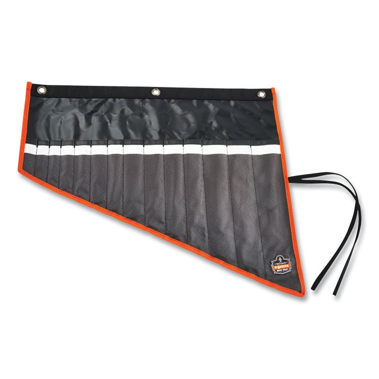 ergodyne Arsenal 5873 Polyester Wrench Roll Up, 14 Compartments, 26.5 x 5, Polyester, Black (EGO13774)
