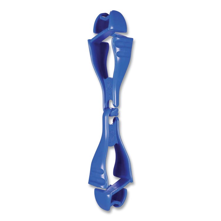 ergodyne Squids 3400 Glove Clip Holder with Dual Clips, 1 x 1 x 6.5, Acetal Copolymer, Blue, 100/Carton (EGO19717BULK)