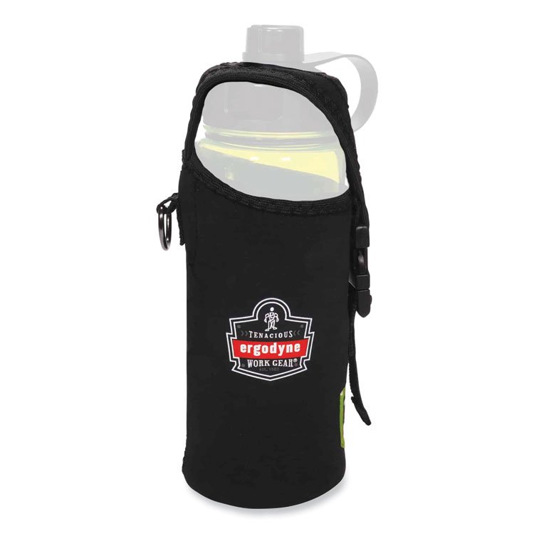 ergodyne Squids 3775 Can + Bottle Holder Trap, Large, 3.62 x 7.25 x 2.5, Neoprene, Black (EGO19776)