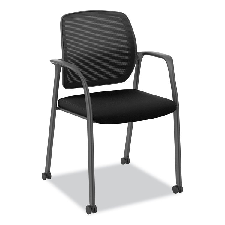 HON Nucleus Series Recharge Guest Chair, Supports Up to 300 lb, 17.62" Seat Height, Black Seat/Back, Black Base (HONNR6FMC10P71)