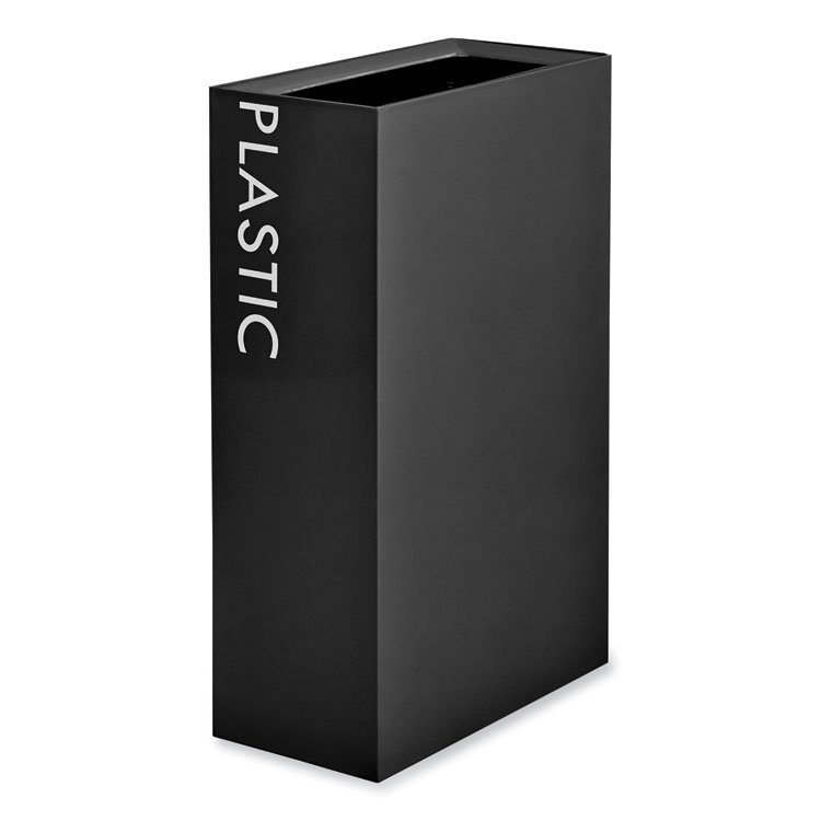 Safco Mixx Recycling Center Rectangular Receptacle, 29 gal, Steel, Black (SAF9448BL)