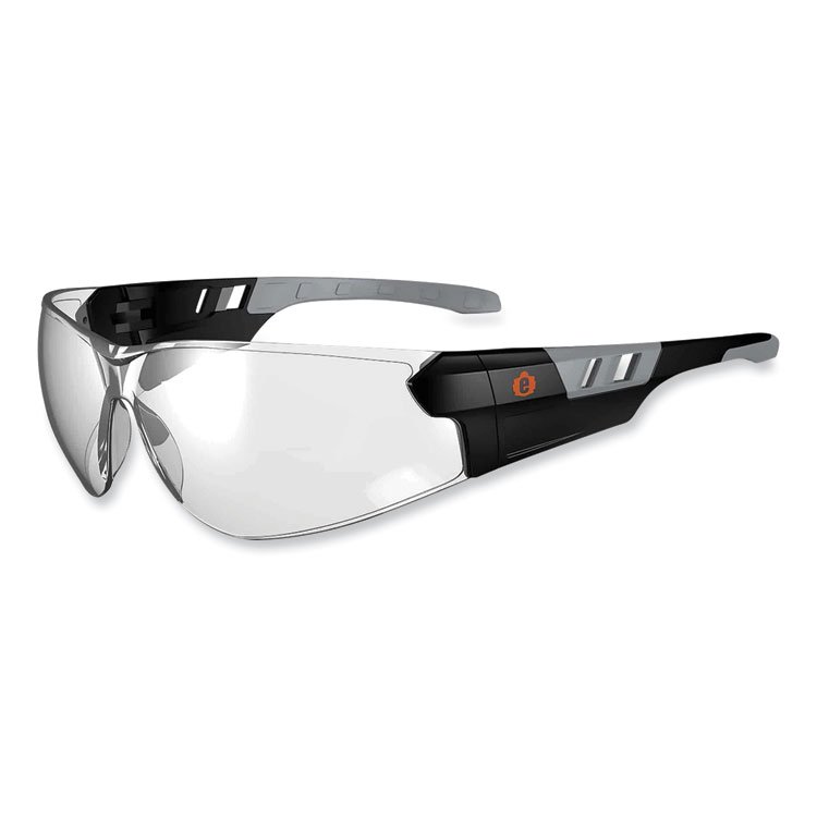 ergodyne Skullerz Saga Frameless Safety Glasses, Black Nylon Impact Frame, Indoor/Outdoor Polycarbonate Lens (EGO59180)