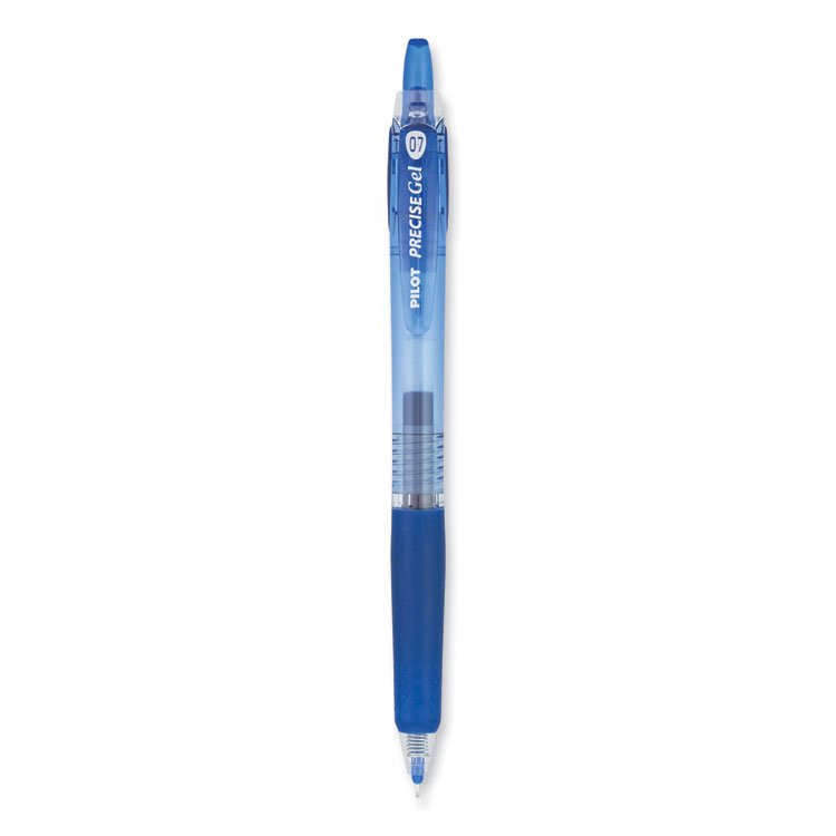 Pilot Precise Gel BeGreen Gel Pen, Retractable, Fine 0.7 mm, Blue Ink, Translucent Blue Barrel, Dozen (PIL15002)
