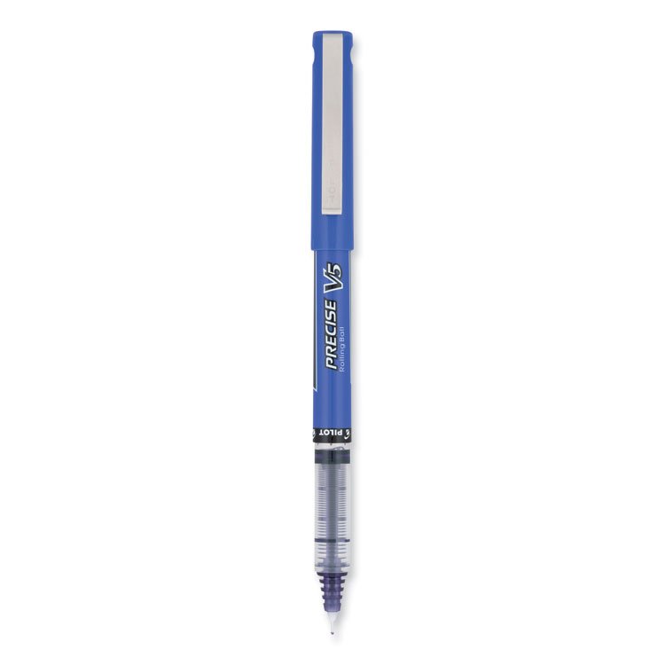 Pilot Precise V5 Rollerball Pen, Stick, Extra-Fine 0.5 mm, Purple Ink, Purple/Clear Barrel, Dozen (PIL25106)