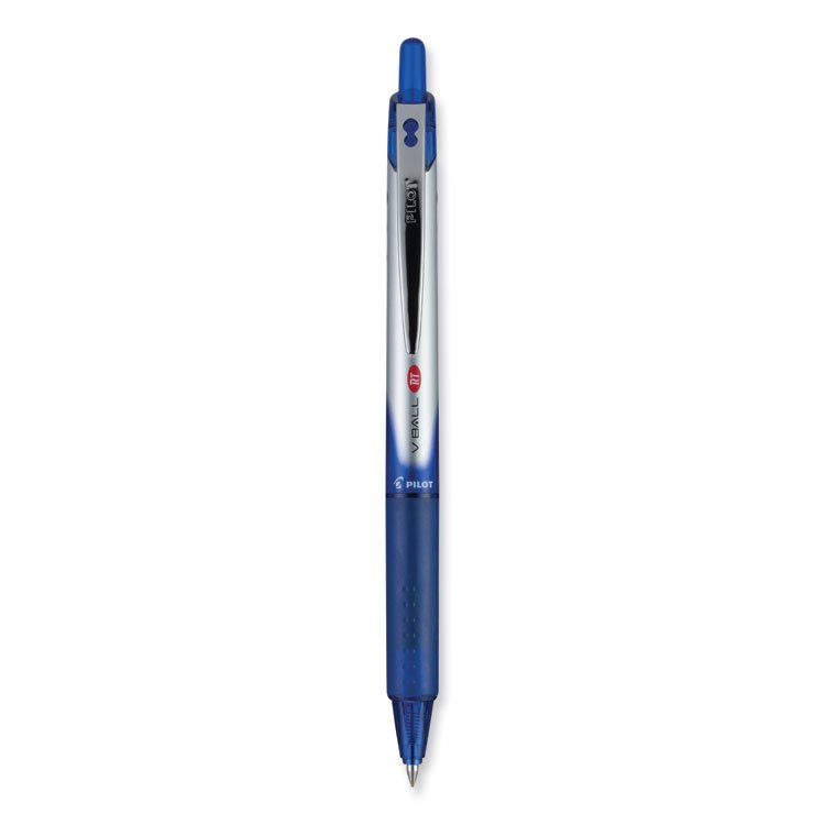 Pilot VBall RT Liquid Ink Rollerball Pen, Retractable, Fine 0.7 mm, Blue Ink, Blue/White Barrel (PIL26207)