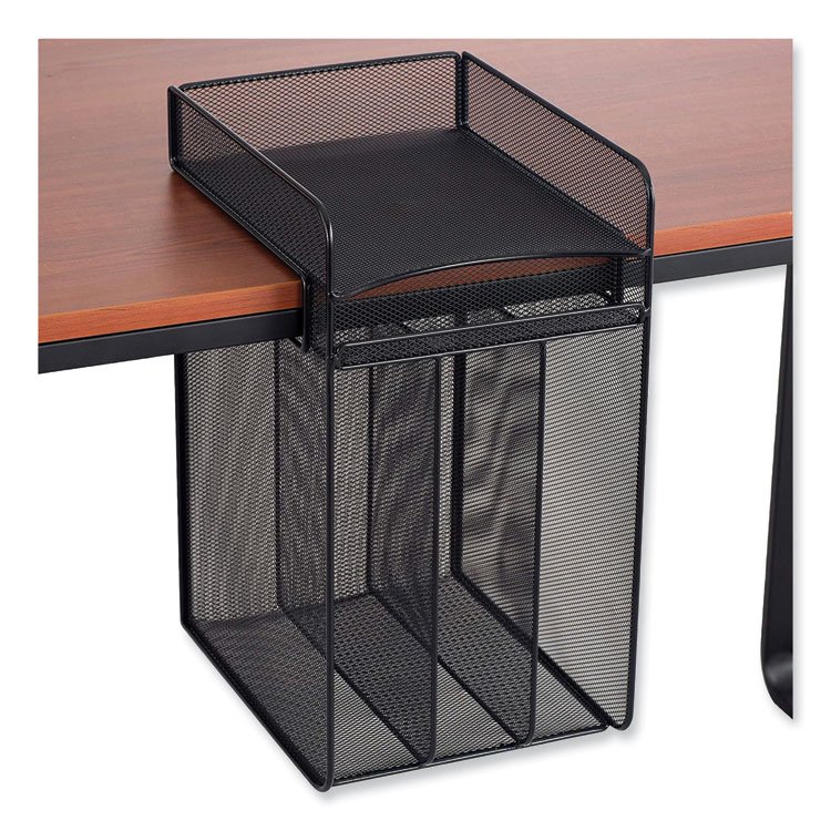 Safco Onyx Vertical Hanging Storage, 4 Sections, Letter Size Files, 10.25" x 12" x 17.1", Black (SAF3241BL)