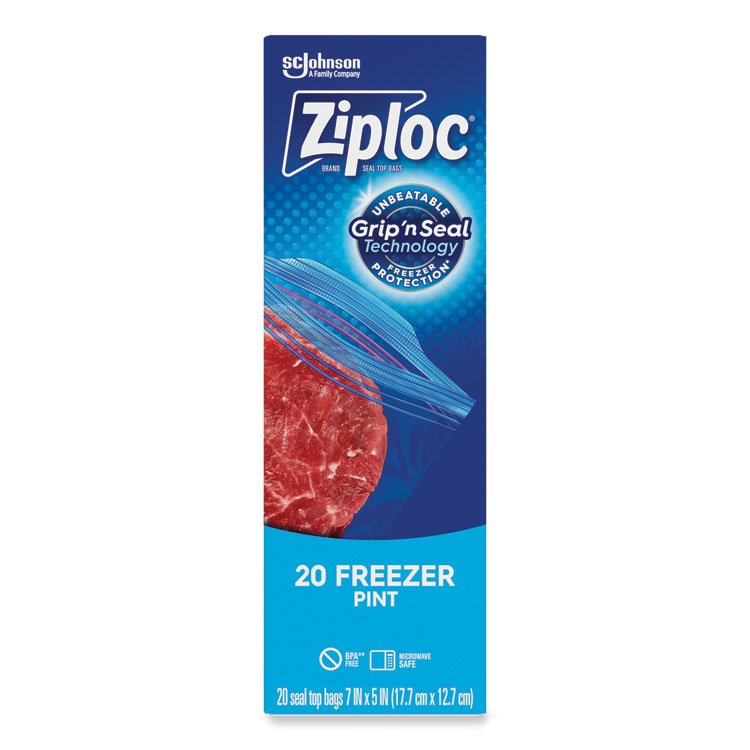 Ziploc Zipper Freezer Bags, 16 oz, 7" x 5", Clear, 240/Carton (SJN314443)