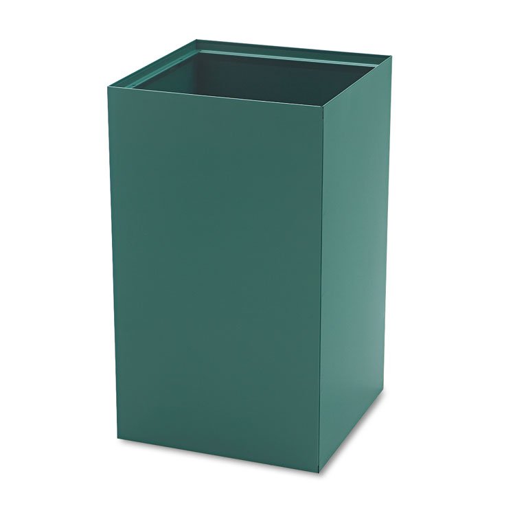Safco Public Square Recycling Receptacles, Plastic Recycling, 25 gal, Steel, Green (SAF2981GN)