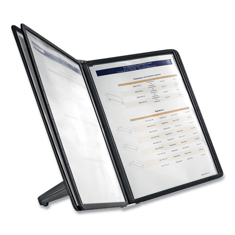 Durable SHERPA SoHo Document Holder, 10 Panels, 13.5 x 3 x 10.38, Black Borders (DBL555001)