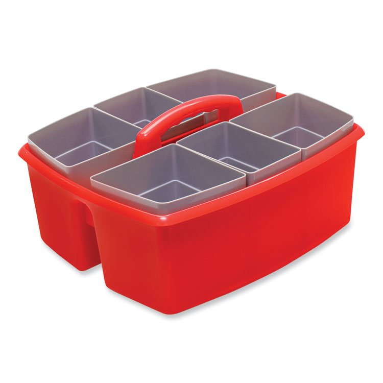 Storex Large Caddy with Sorting Cups, Red, 2/Carton (STX00981U02C)