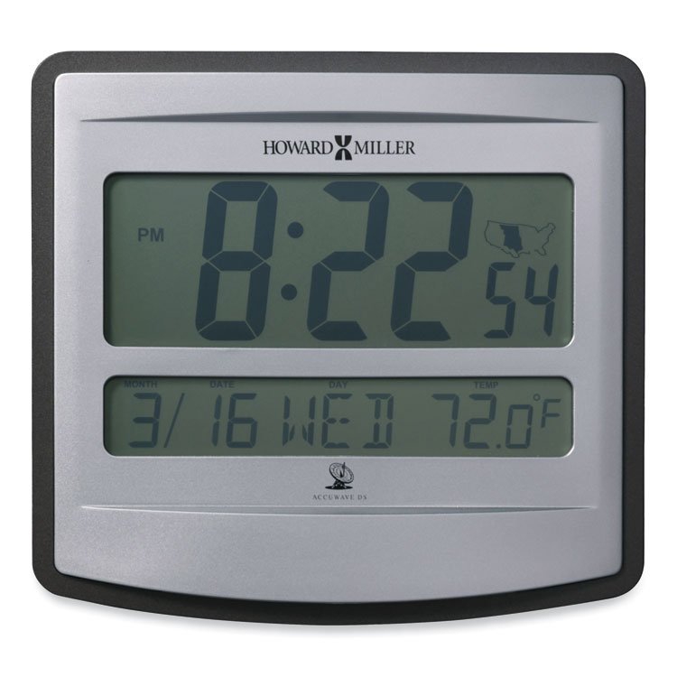 Howard Miller Nikita Wall Clock, Silver/Charcoal Case, 8.75" x 8", 2 AA (sold separately) (MIL625780)
