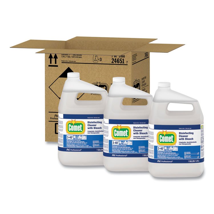 Comet Disinfecting Cleaner w/Bleach, 1 gal Bottle, 3/Carton (PGC24651CT)