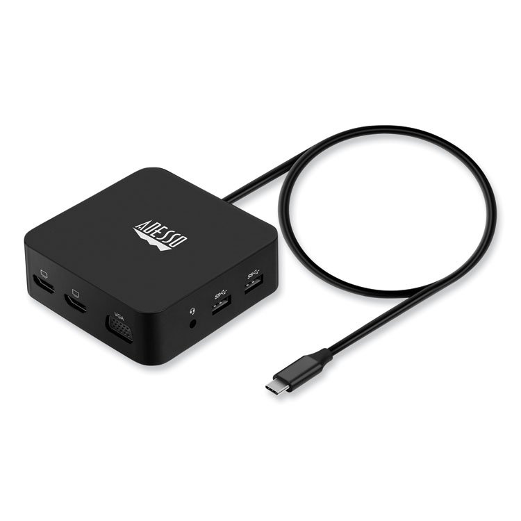 Adesso 11-in-1 USB-C Multi-Port TAA Compliant Docking Station, Black (ADEAUH4050)