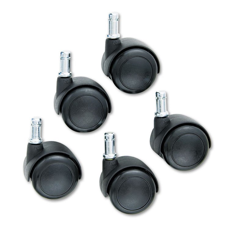 Master TaskMaster Hard Floor Casters, Grip Ring Stem, 2" Wheel, Black, 5/Set (SAF5132)