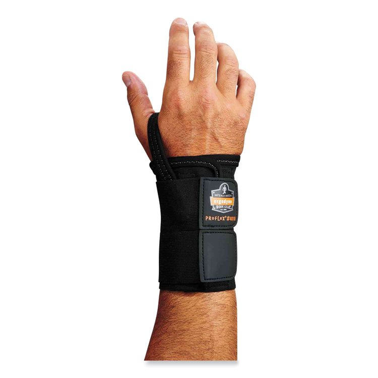ergodyne ProFlex 4010 Double Strap Wrist Support, Small, Fits Right Hand, Black (EGO70022)