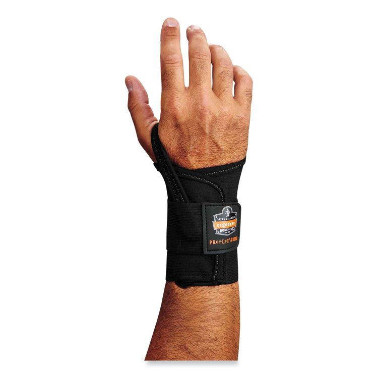 ergodyne ProFlex 4000 Single Strap Wrist Support, Small, Fits Right Hand, Black (EGO70002)