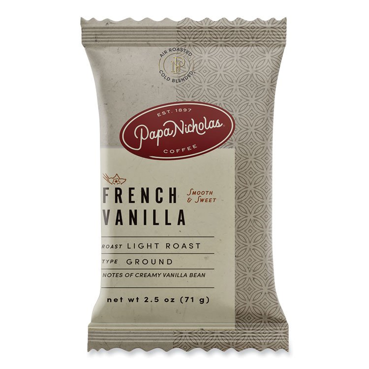 PapaNicholas Coffee Premium Coffee, French Vanilla, 18/Carton (PCO25188)