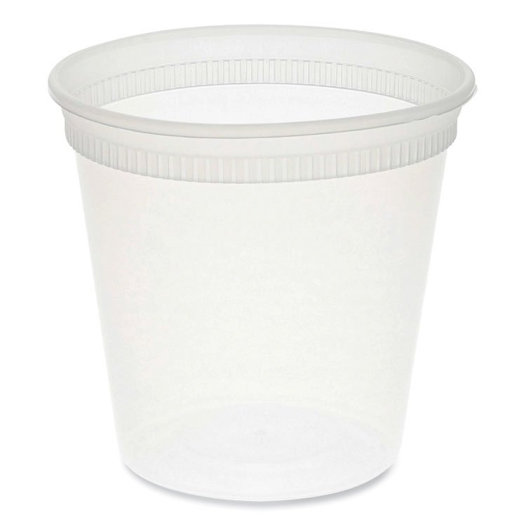 Pactiv Evergreen Newspring DELItainer Microwavable Container, 24 oz, 4.55 x 4.55 x 4.35, Clear, Plastic, 480/Carton (PCTYL5024)