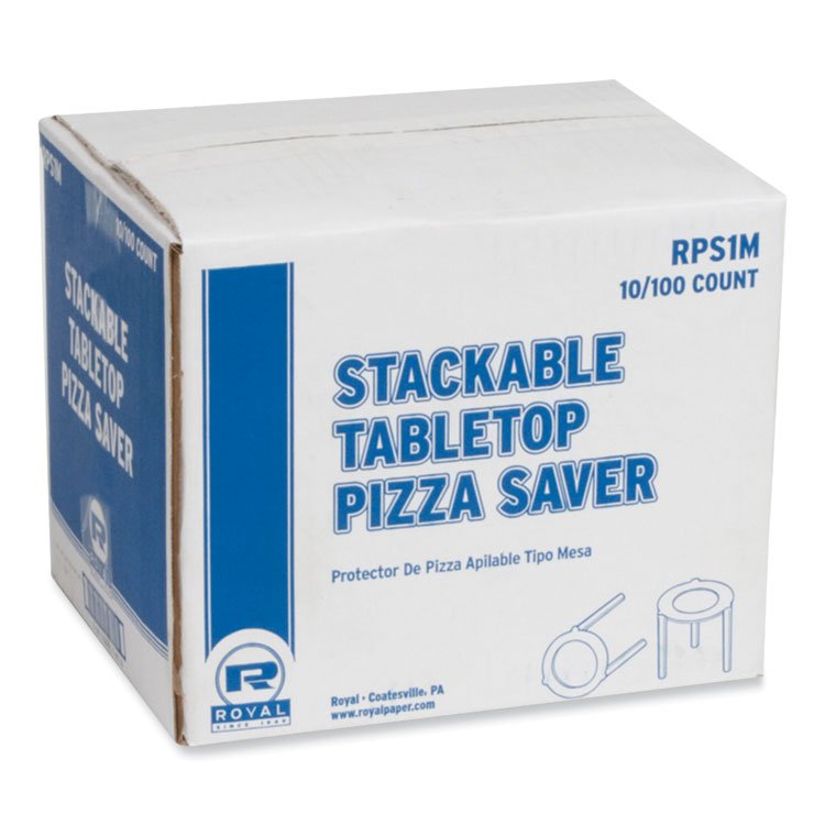 AmerCareRoyal Pizza Savers, Plastic, White, 100/Box, 10 Boxes/Carton (RPPRPS1M)