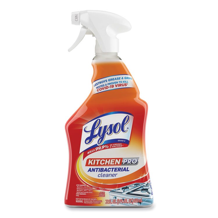LYSOL Brand Kitchen Pro Antibacterial Cleaner, Citrus Scent, 22 oz Spray Bottle (RAC79556EA)