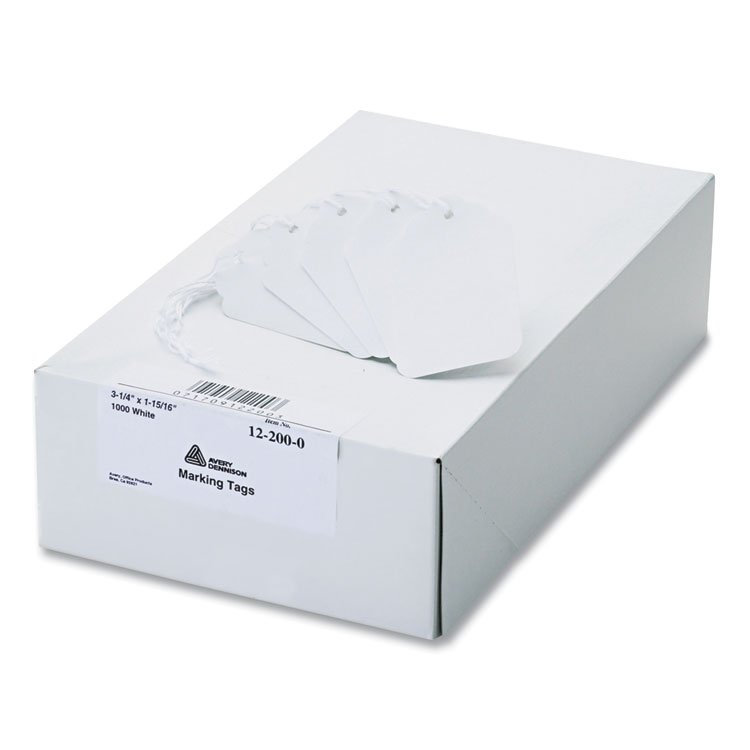Avery Medium-Weight White Marking Tags, 3.25 x 1.94, 1,000/Box (AVE12200)