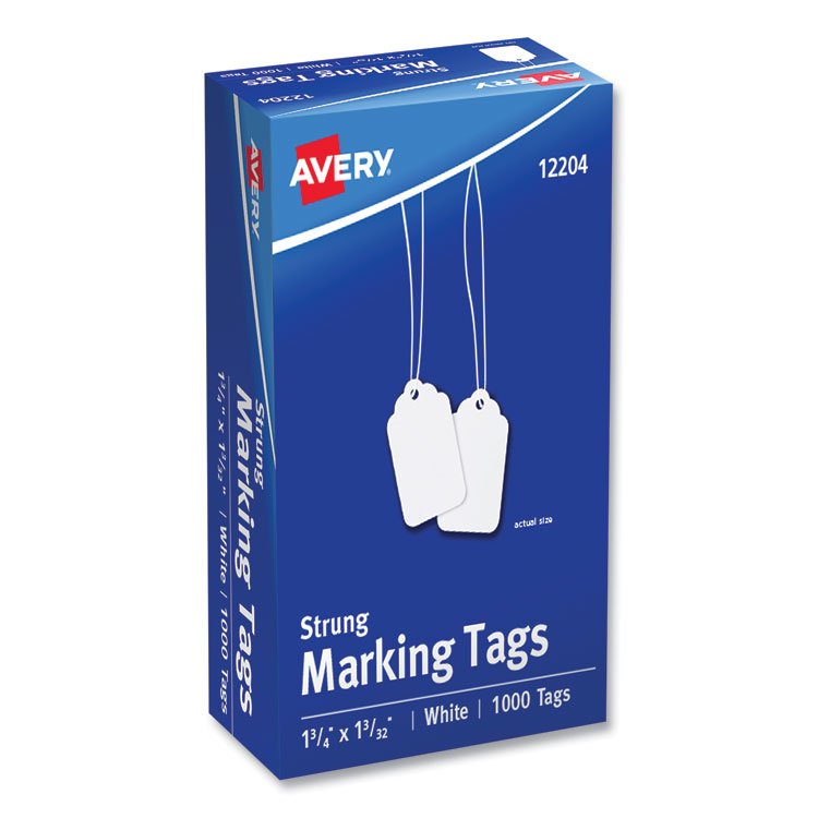 Avery Medium-Weight White Marking Tags, 1.75 x 1.09, 1,000/Box (AVE12204)