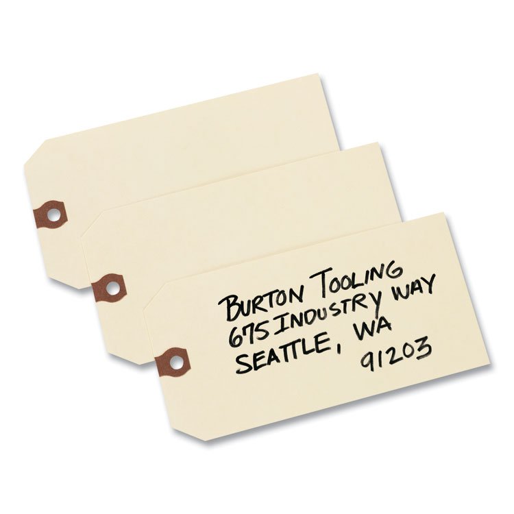 Avery Unstrung Shipping Tags, 11.5 pt Stock, 6.25 x 3.13, Manila, 1,000/Box (AVE12308)