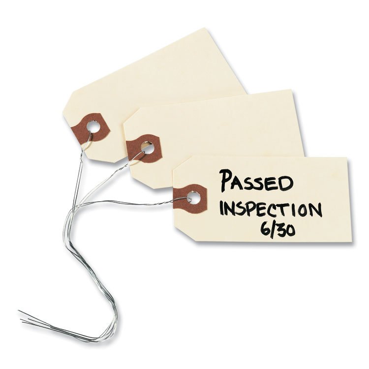 Avery Double Wired Shipping Tags, 11.5 pt Stock, 3.25 x 1.63, Manila, 1,000/Box (AVE12602)