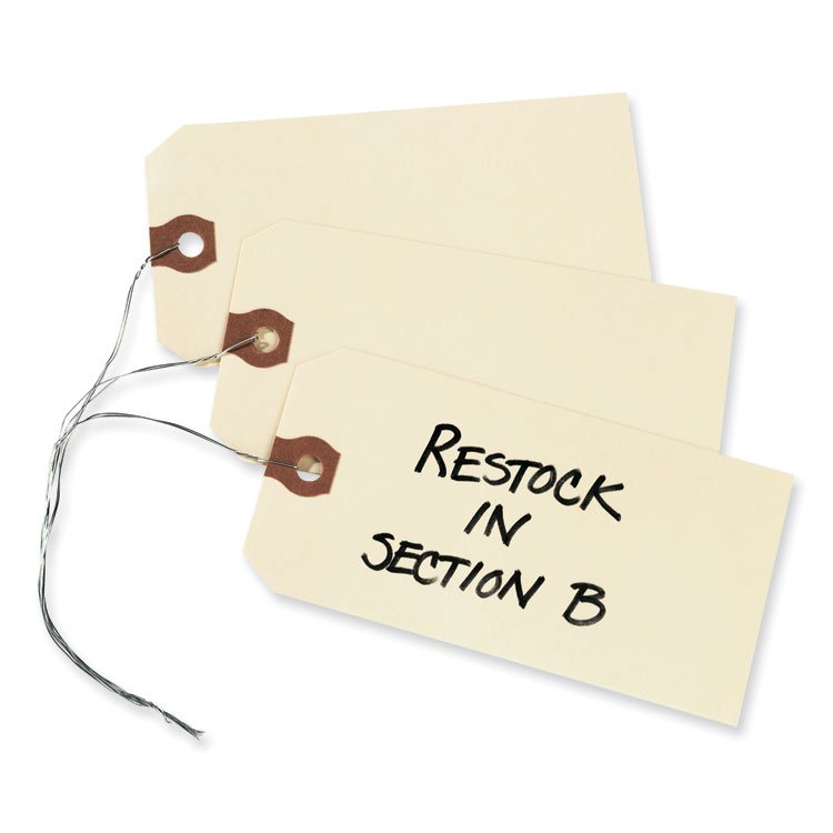 Avery Double Wired Shipping Tags, 11.5 pt Stock, 4.75 x 2.38, Manila, 1,000/Box (AVE12605)