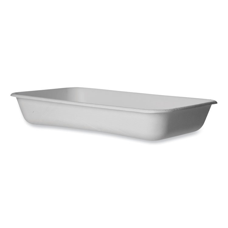 Eco-Products WorldView Renewable Molded Fiber Containers, 10.47 x 10.47 x 1.76, White, 200/Carton (ECOEPSCRC107)
