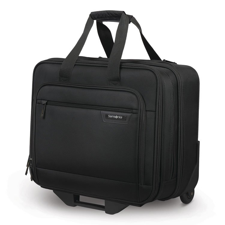 Samsonite Rolling Business Case, Fits Devices Up to 15.6", Polyester, 16.54 x 8 x 9.06, Black (SML1412781041)