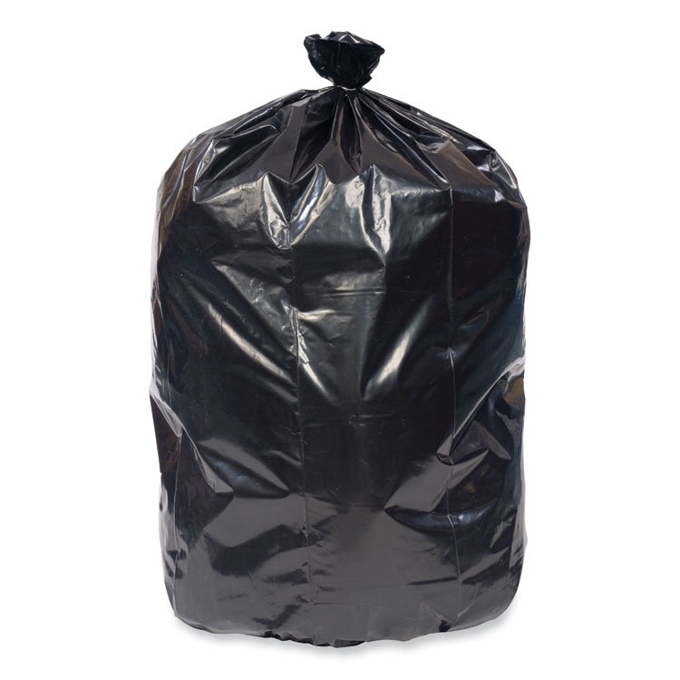 Pitt Plastics Eco Strong Plus Can Liners, 60 gal, 1.7 mil, 38" x 58", Black, Perforated Roll, 100/Carton (PITPCRL385820K)