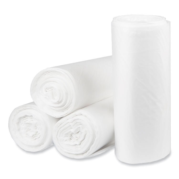 Pitt Plastics Eco Strong Plus Can Liners, 60 gal, 16 mic, 38" x 58", Natural, Perforated Roll, 200/Carton (PITPCRH385816N)