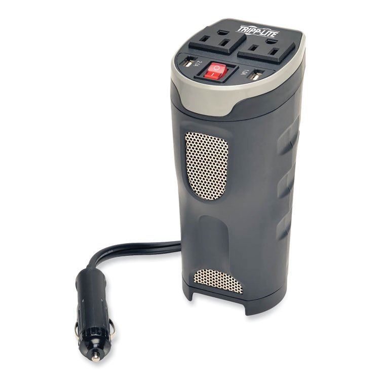 Tripp Lite by Eaton PowerVerter Ultra-Compact Car Inverter, 200 W, Two AC Outlets/Two USB Ports (TRPPV200CUSB)